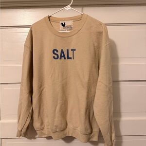 Women’s beige cotton crewneck SALT swestshirt